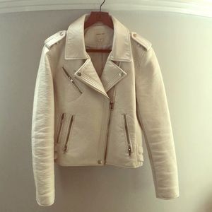 IVORY Faux leather motorcycle jacket